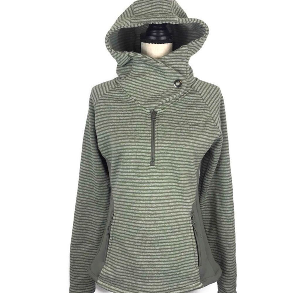 Avalanche Cascade Hooded Sweater Pullover Jacket Womens Sz Small Green Striped
